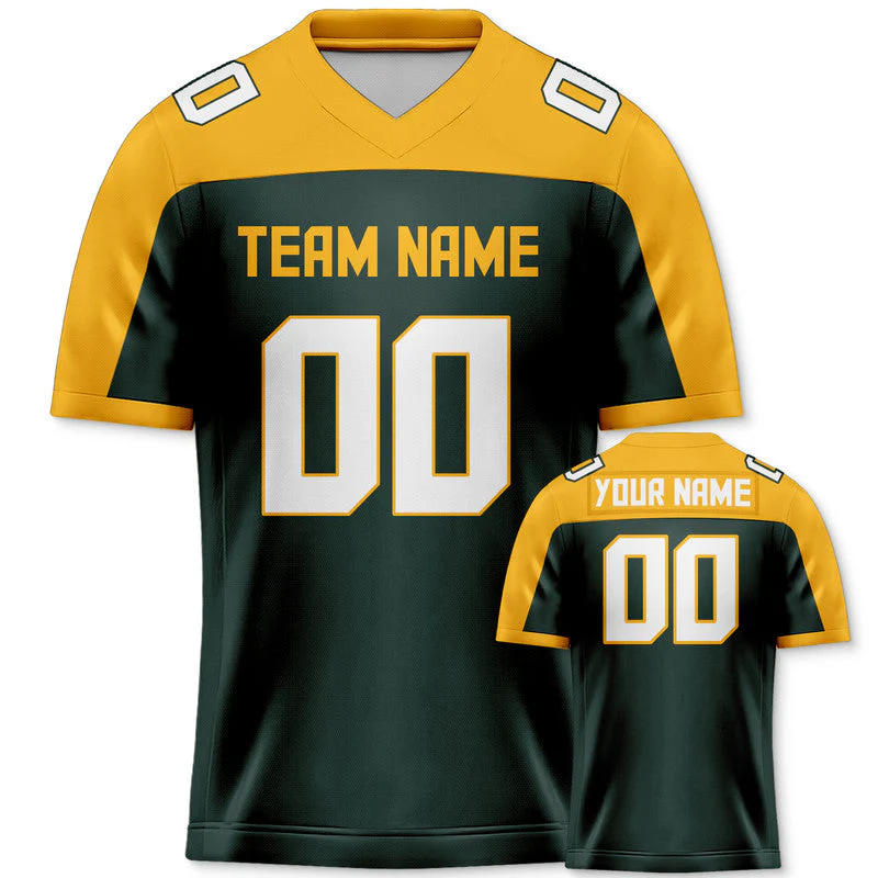 Custom Kelly Green Gold-White Concept Version Authentic Football Jersey