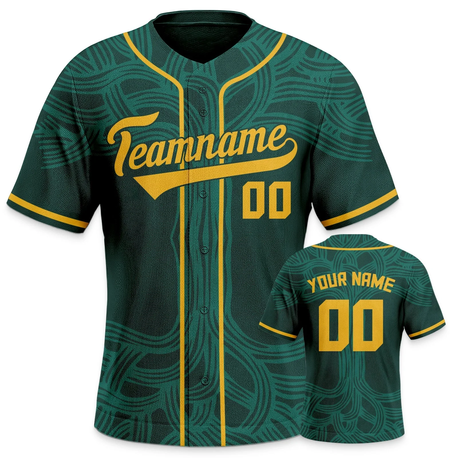 Custom Kelly Green Gold-White Creative  Cool Concept Authentic Baseball Jersey