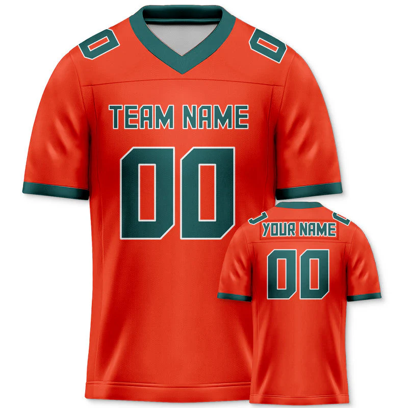 Custom Orange Kelly Green Mesh Authentic Football Jersey