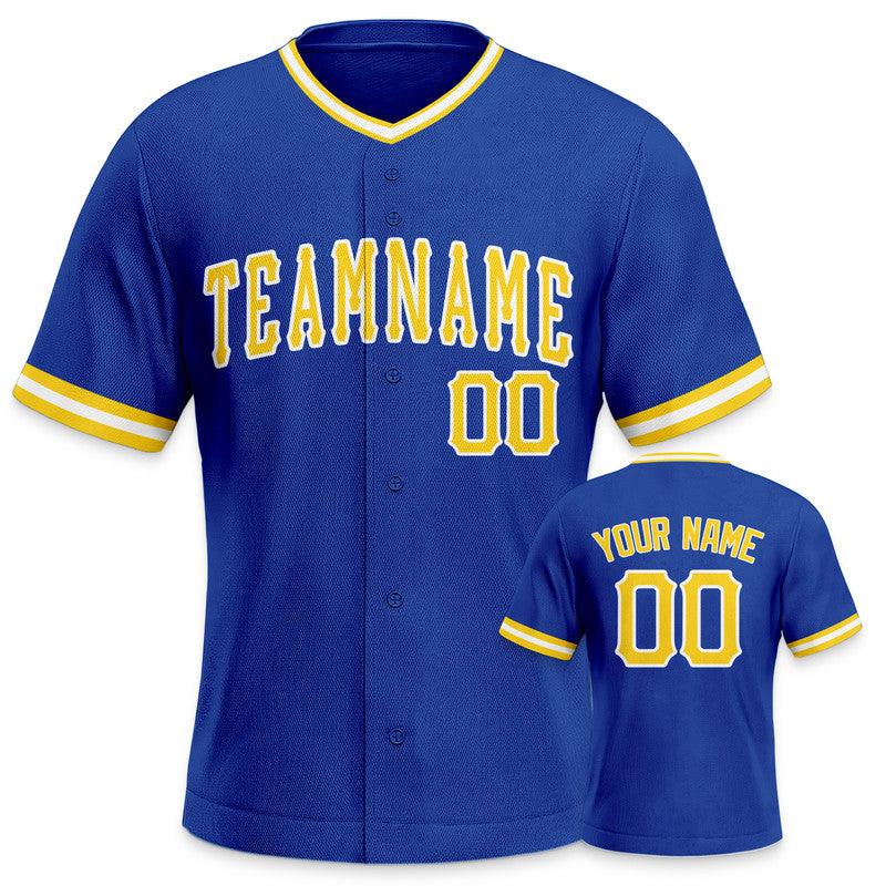 Custom Royal Gold-White Authentic Baseball Jersey-1