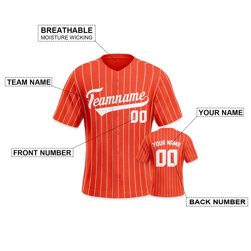 Custom Orange Gray Pinstripe White Gray Authentic Baseball Jersey