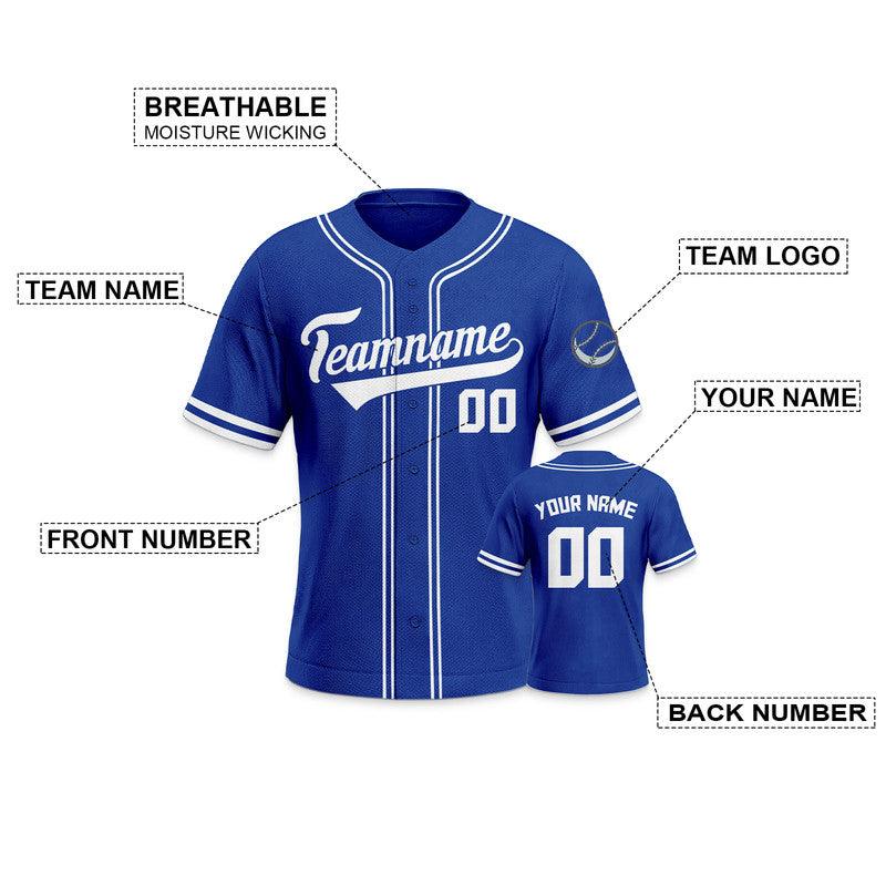 Custom Royal White Authentic Baseball Jersey